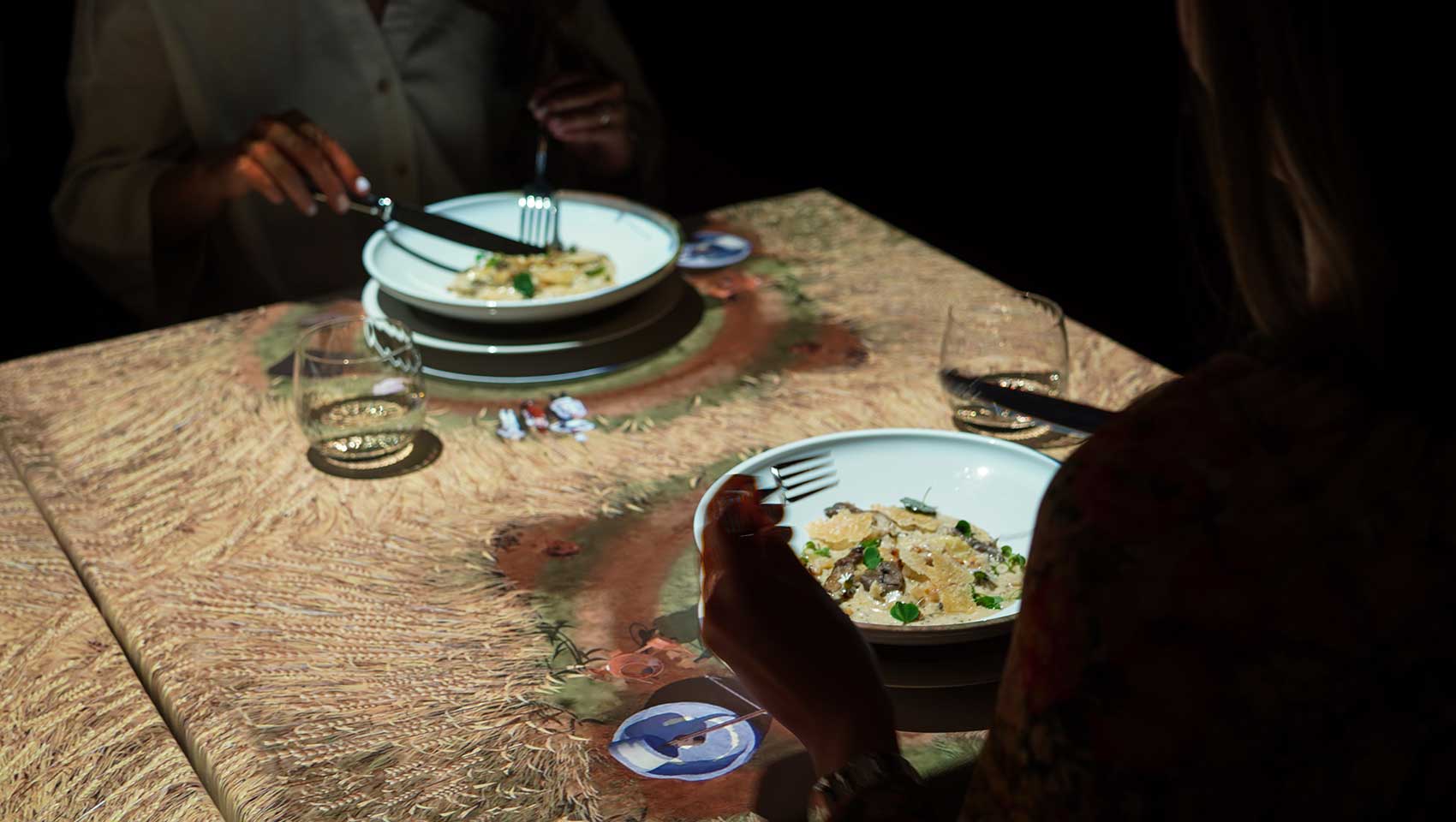 Italy Projection + pasta dish at Le Petit Chef